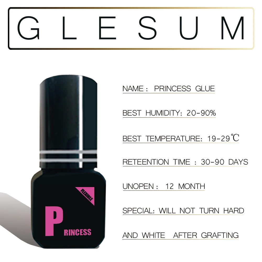 Glesum Princess Glue And Eyelash suit Quick drying and long-lasting glue, high-quality eyelashes