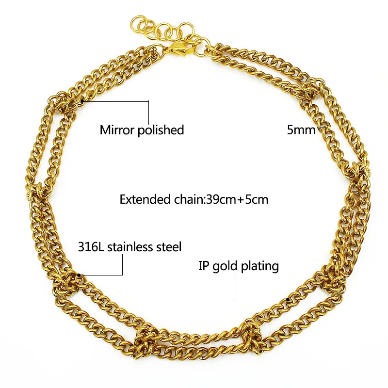 2024 New Fashion Necklace Chain Stainless Steel Double Pendant Necklaces For Women Cool Girls pandents jewelry