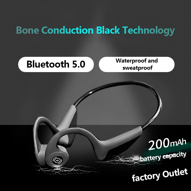 

Bone conduction Bluetooth headset wireless sports Bluetooth 5.0 stereo bone conduction headset