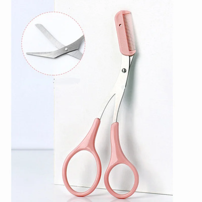 Sobrancelha Trimmer Scissor Com Pente, Depilação Facial, Grooming Shaping Shaver, Cosméticos Maquiagem Acessórios