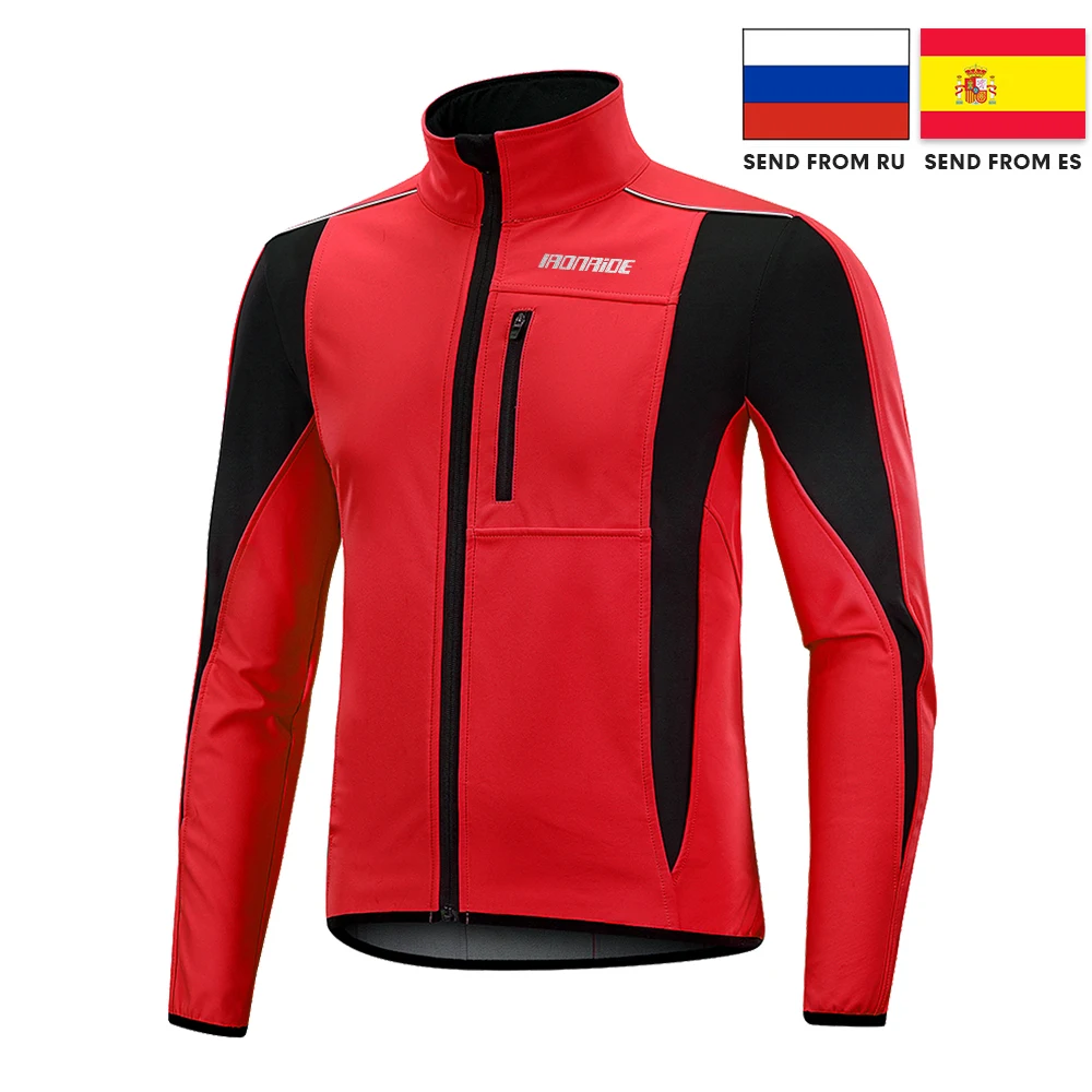 Cortavientos Ciclismo Ironride Thermal Fleece Windbreaker Waterproof Cycling Jacket Hiking Running Fishing Sports Coat 3 Colors