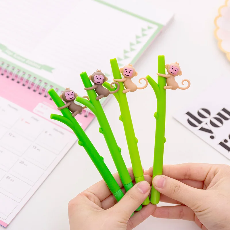 16 Pcs Super Cute Little Monkey Climbing Tree Cute Gel Pen Student Stationery Wholesale Kawaii Stationery Caneta Criativa