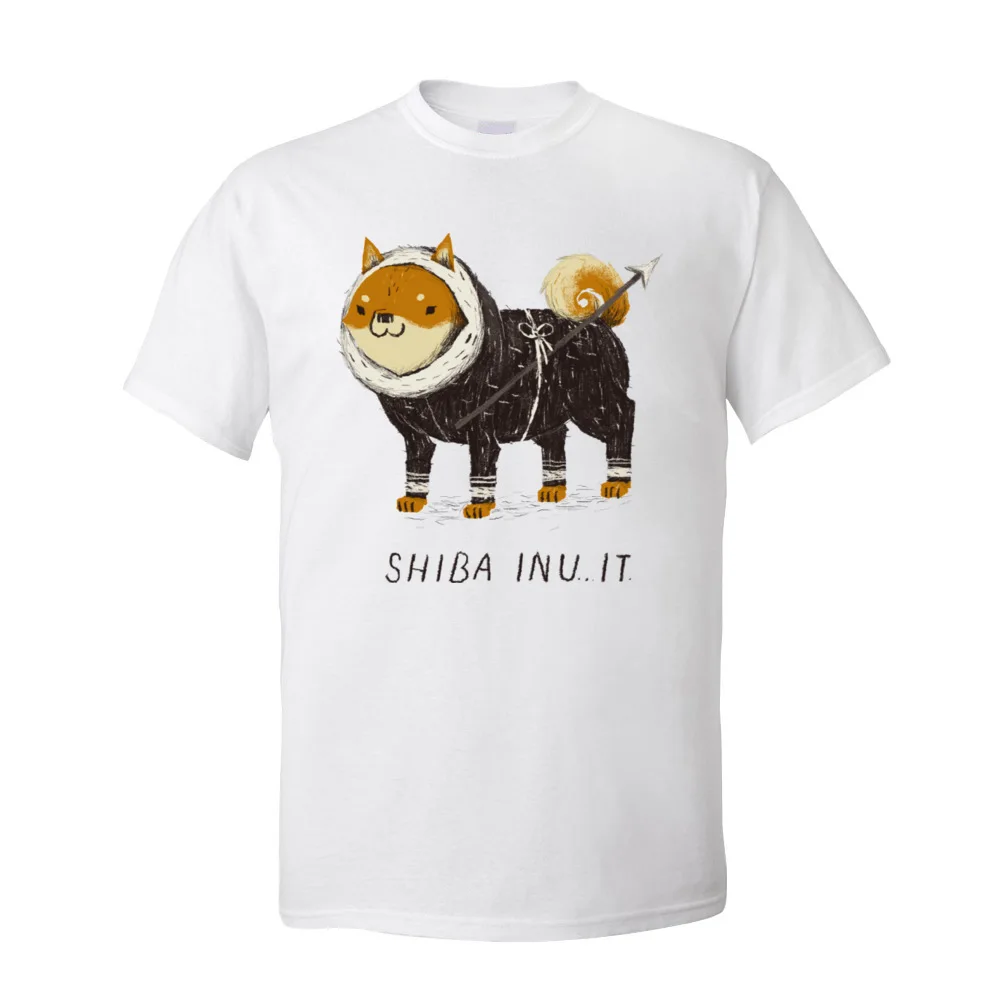 Graphic Men T-Shirt Shiba inu Customized Tops T Shirt Pure Cotton Short Sleeve Ninja Tees Crew Neck Tshirt Drop Shipping