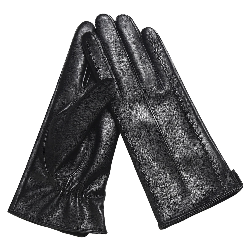 Gants de moto en velours et cuir pour hommes et femmes, 1 paire, Vintage, noir, chaud, équipement de protection pour cyclisme, hiver