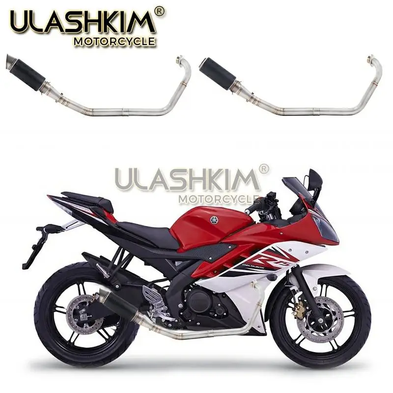 Motorcycle Full Exhaust Escape System Modifed Middle Link Pipe Slip-On For yamaha YZF R15 MT15 MT 15 125 V1 V2 R125 2008-2019