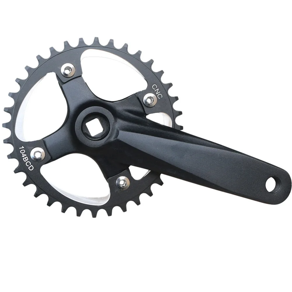 104BCD Bicycle Crank Sprocket 152/165/170mm Square Hole MTB Bike Crankset 30T 32T 34T 36T 38T 40T 42T Single Speed Chainring
