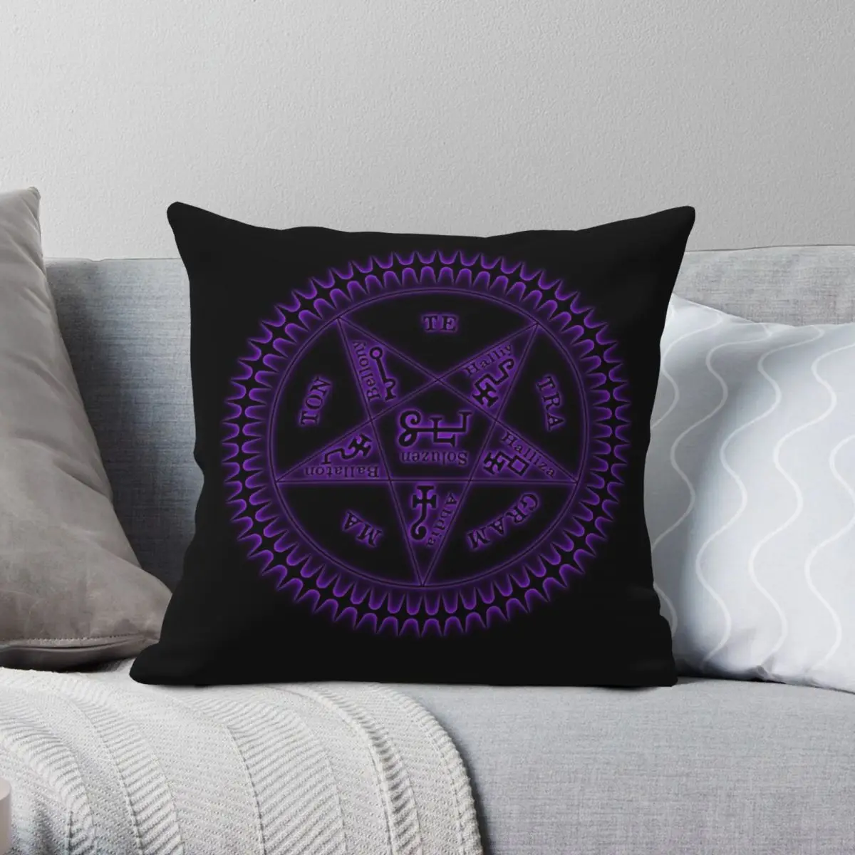 

Tetragrammaton Sigil Dark Black Pillowcase Polyester Linen Velvet Creative Zip Decor Pillow Case Sofa Seater Cushion Cover