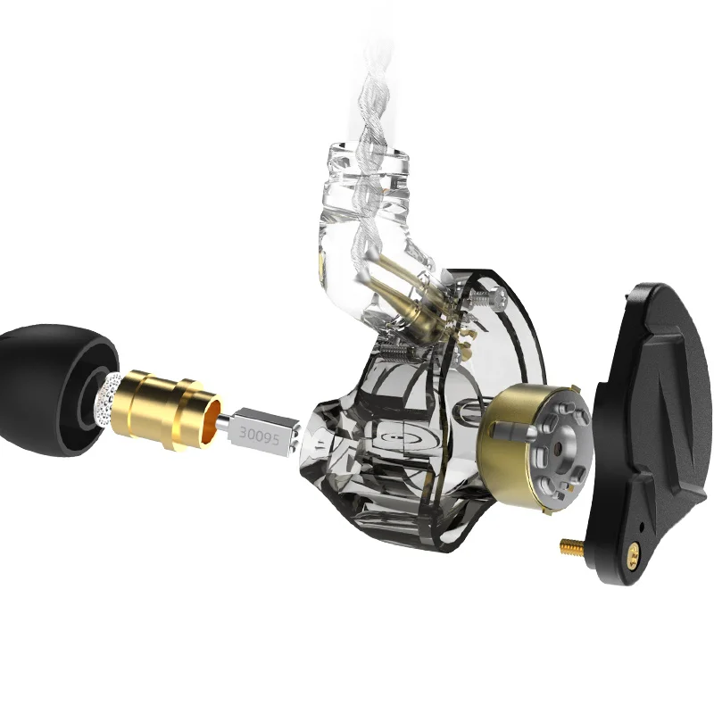 Kzsn pro xインイヤーイヤホン,ハイブリッドテクノロジー,1k hifiベース,メタル,スポーツ,ノイズキャンセリング