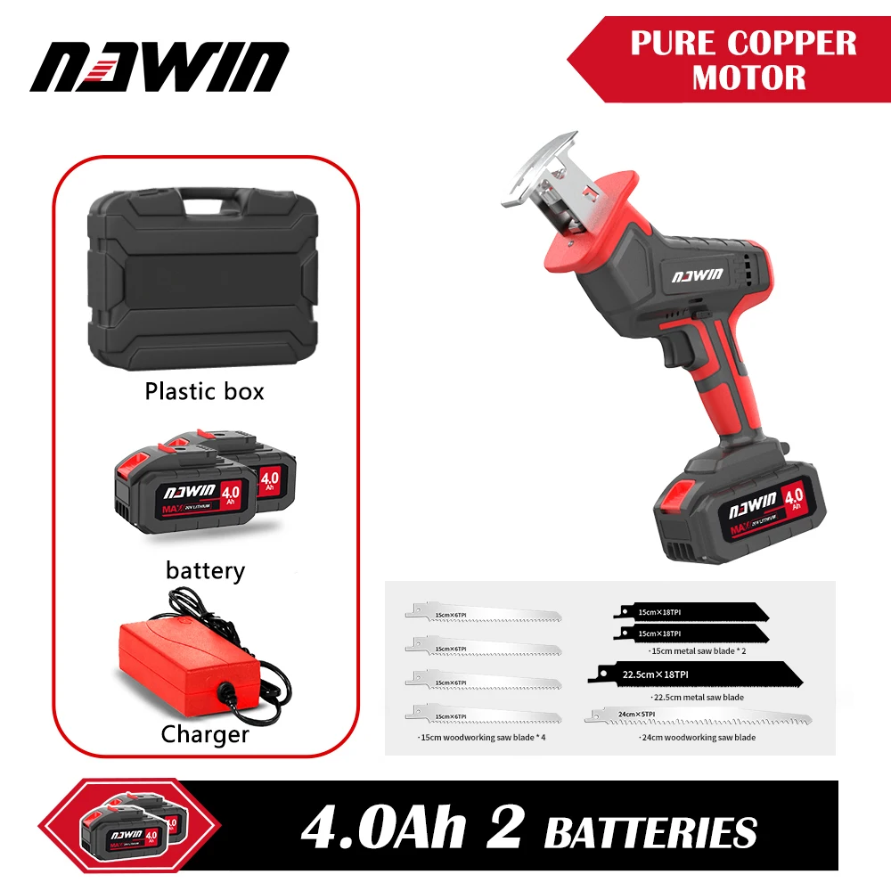 NAWIN Reciprocating Saw Power Tool Reciprocating Saw Metal Cutting Wood Cutting Tool Electric Drill Accessory