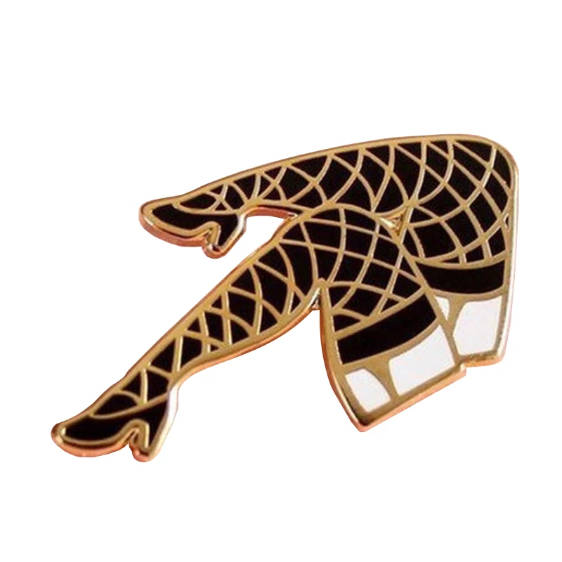 Sexy Beauty Legs Enamel Pin With Fishnets And High-heeled Shoes Brooch Cartoon Badge