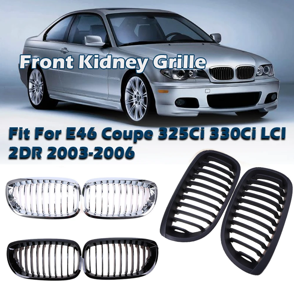 Rhyming Front Bumper Kidney Grill Grille Fit For E46 Coupe 325Ci 330Ci LCI 2DR 2003-2006,Car Accessories Replacement Part