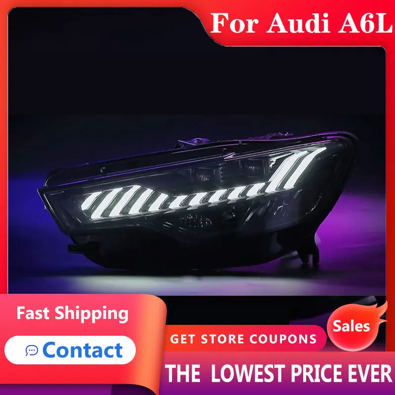 LED Head Lamps For Audi A6 C7 2012 2013 2014 2015 A6L headlights day running light dynamic turn signal LED lens Car accessories