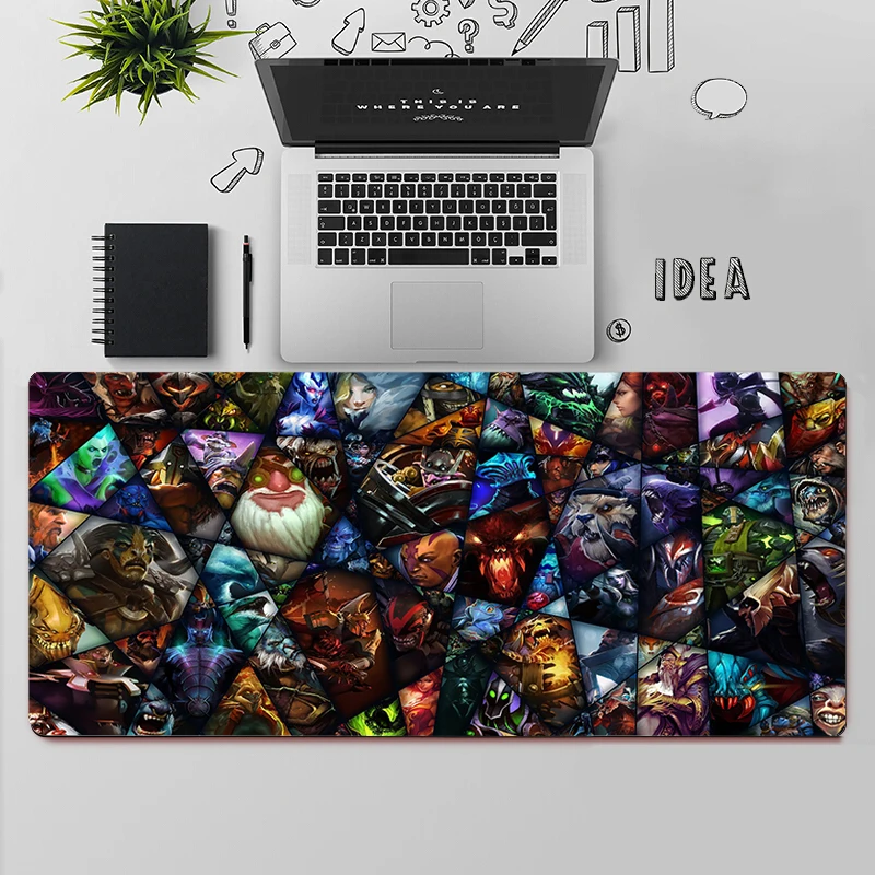 Dota 2 – grand tapis de souris de jeu pour PC, ordinateur de bureau, ordinateur portable, XXL