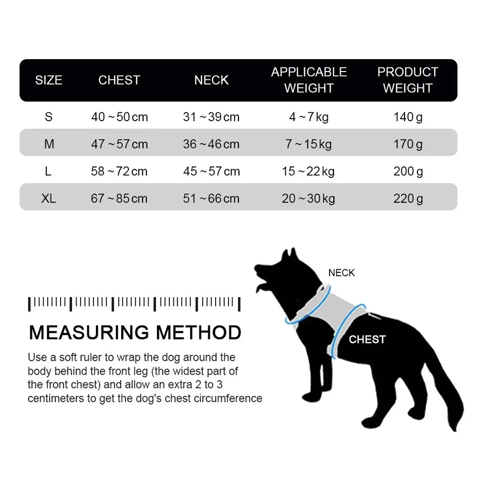 LED Luminous Dog Harness Light Up Dog Chest Strap Vest Pet Safety Reflective Harness Collar Pet Vest For Husky shepherd Labrador