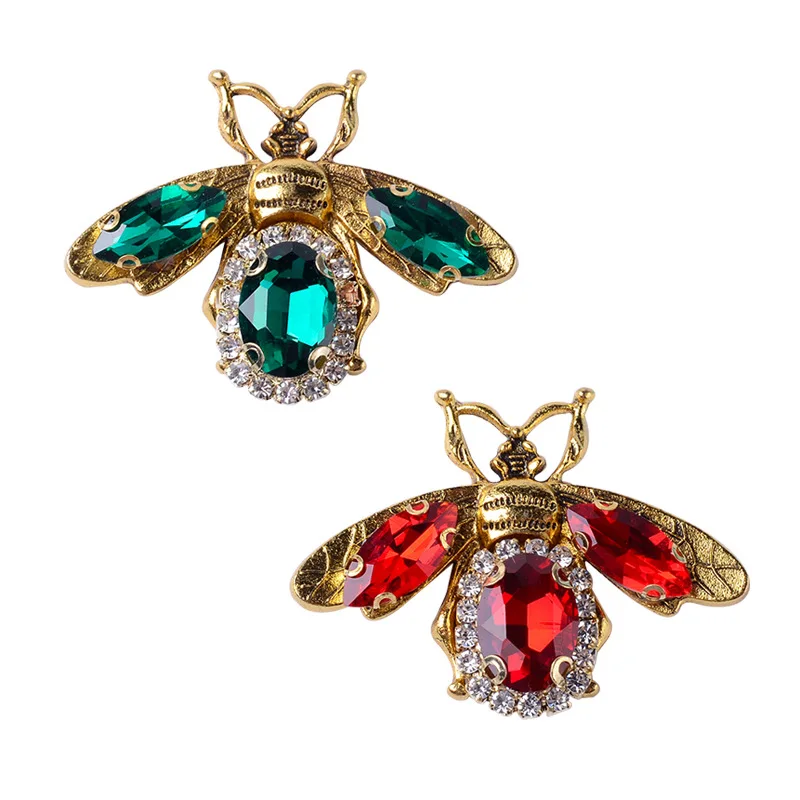 2 Pcs Alloy rhinestone bee insect accessories diy brooch clothing shoes bags jewelry accessories Sewing Decorative accessories