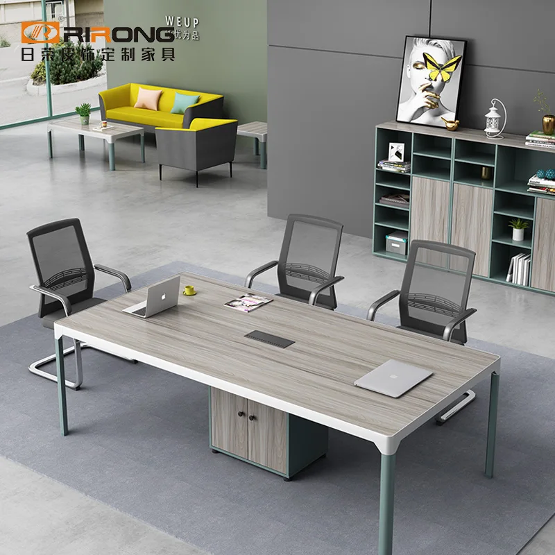 Conference table long table simple modern large plate training table rectangular long table office desk and chair combination