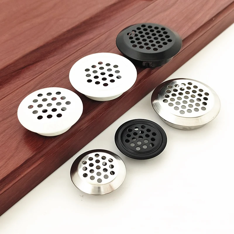 

4pcs/Lot Wardrobe Cabinet Mesh Hole Air Vent Louver Home Ventilation Grille Cover Stainless Steel Black/White/Silver Color