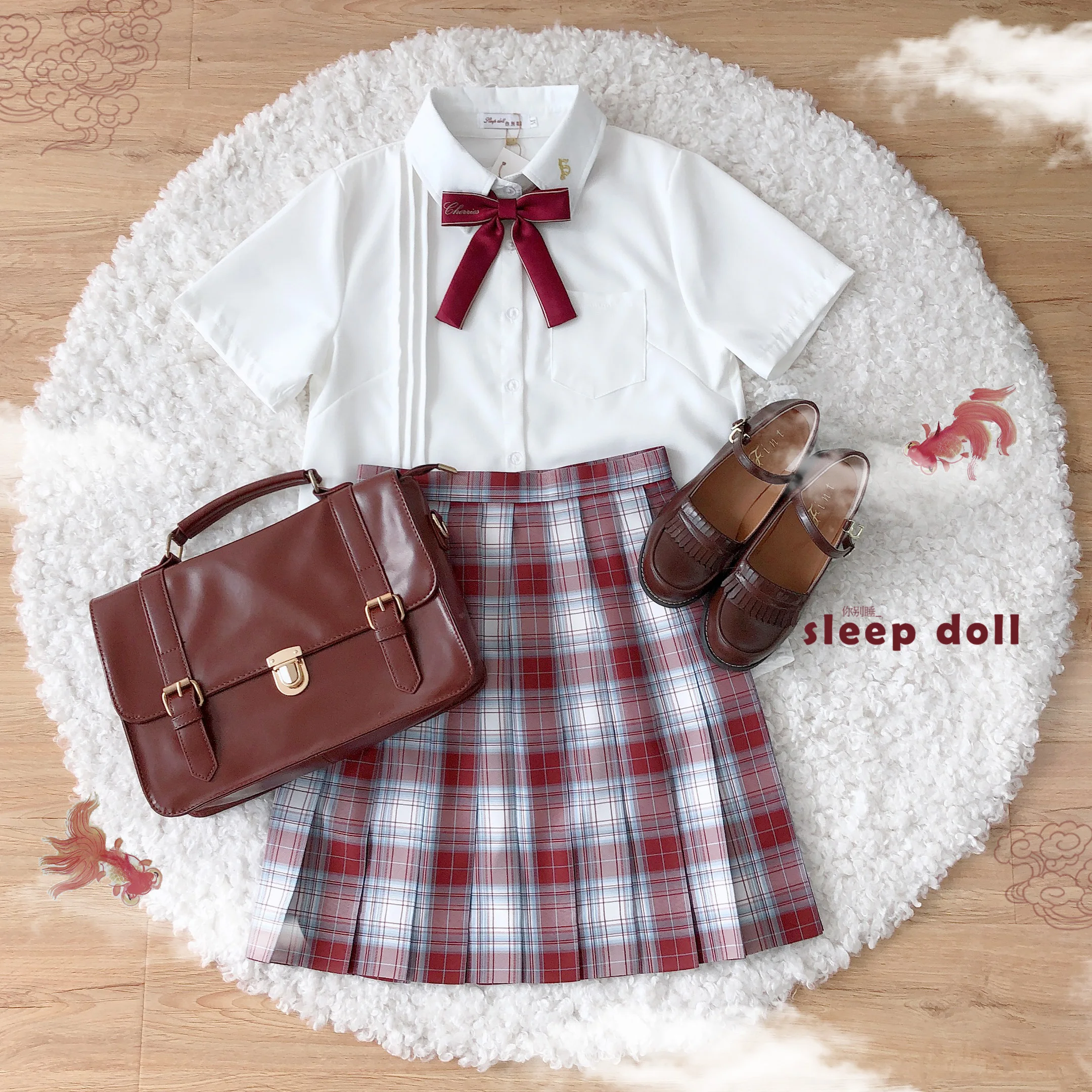 Dolce giapponese Lolita College Student Style Jk uniforme ricamato colletto a punta con camicia tascabile Top Cosplay Cos Loli