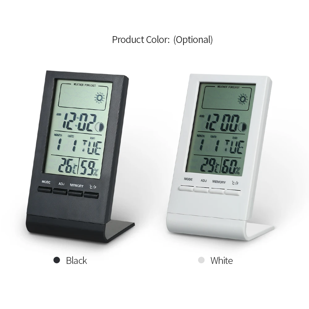 Digital Thermometer Hygrometer Indoor Outdoor Temperature Humidity Meter C/F LCD Display Sensor Probe Weather Station