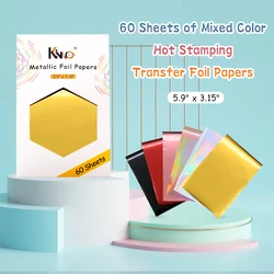 Hot Stamping Foil Paper Colorful Gold Silver Red Laminator Laminating Transfer on Elegance Laser Printer Craft Paper 60pcs