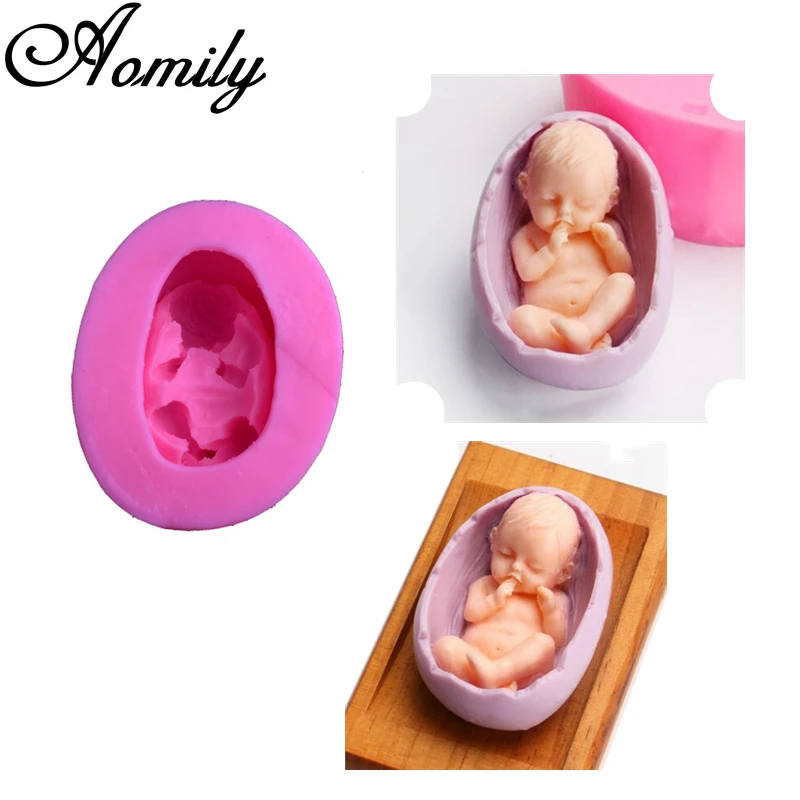 Aomily Sleeping Baby Silicone Molds Chocolate Jelly Candy Bakeware Mold DIY Pastry Ice Block Soap Mould Cake Decoraing Tools