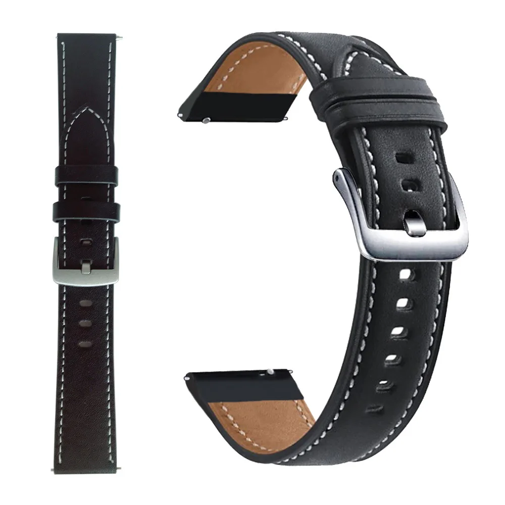 20mm 22mm Leather Watch Strap For Samsung Galaxy 42mm 46mm Replacement Bracelet For Samsung Gear S2 S3/Galaxy Active 1 2 Band