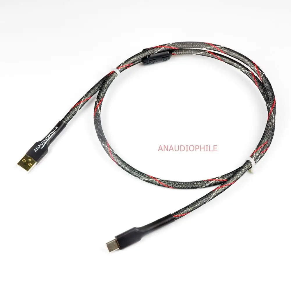 Sliver Plated HiFi USB Type A To C Audio Data Cable 5N For DSD DAC PC Mobile NAS Thick Conductor  High Quality