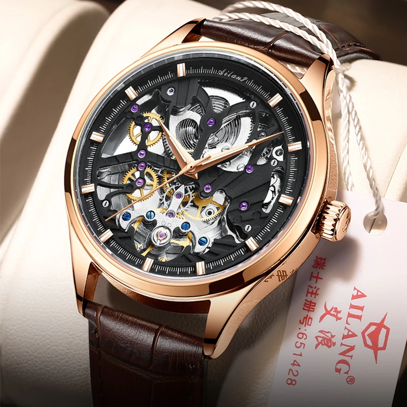 

AILANG brand watch new men's automatic mechanical watch hollow casual fashion luminous waterproof top brand men's watch