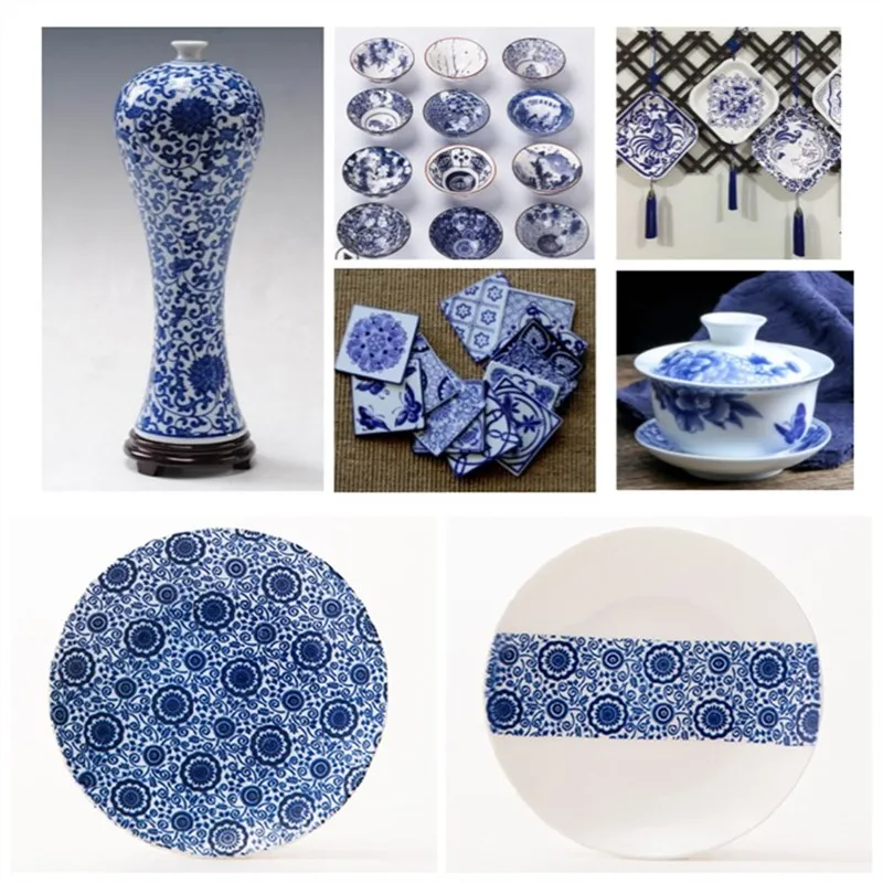 1pc Pottery Clay Transfer Paper Underglaze Blue and White Paper Jingdezhen Blue and White Porcelain High Temperature Decal Paper