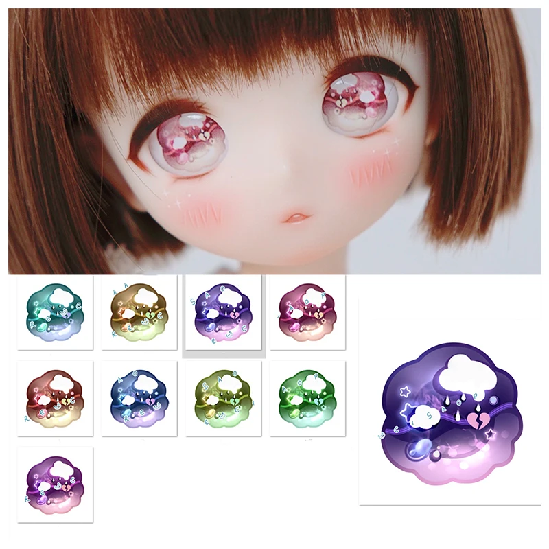 10mm-16mm-22mm BJD doll cartoon eyes for 1/12 1/8 1/6 1/4 1/3 BJD doll acrylic eyes doll accessories