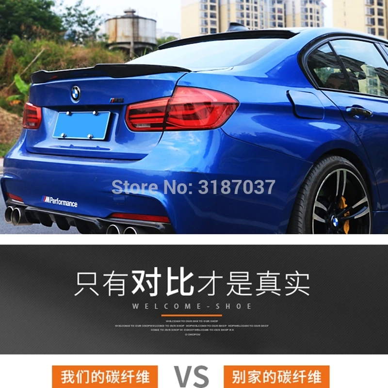 For BMW M3 320i 320li 325li 328i F30 F35 Roo ABS Plastic Unpainted Color Rear Roof Spoiler Wing Trunk Lip Boot Cover Car Styling