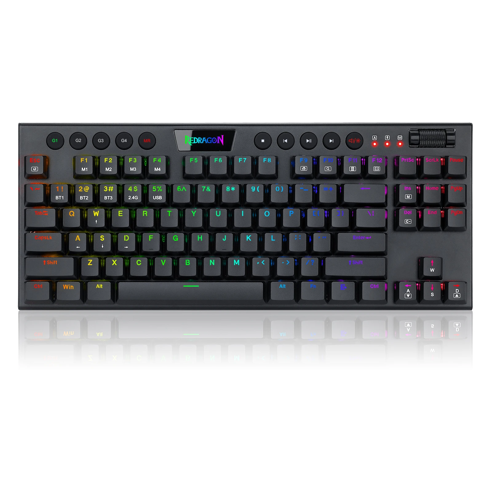 Redragon Latest Model K621-RGB Horus 5.0 Bluetooth TKL Wireless RGB Backlit Red Switches Mechanical Gaming Keyboard