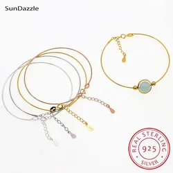 Genuine Real Pure Solid 925 Sterling Silver Bracelet Bangles Women Beads Hand Band Beading Thread Bangle DIY Jewelry Findings