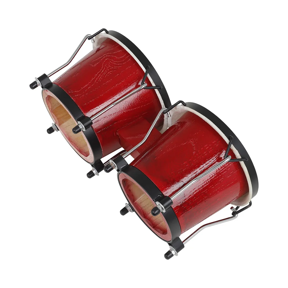 Wooden African Bongo Drum Clear Sound Percussion Instrument Thick Goatskin Tambourine Rhythm Toys Music Gifts Can Tuning