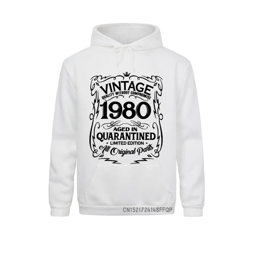 Mens Vintage 1980 Hoodie Man's Harajuku Sweatshirt 40th Birthday All Original Parts Quarantined 2021 Gift Clothing