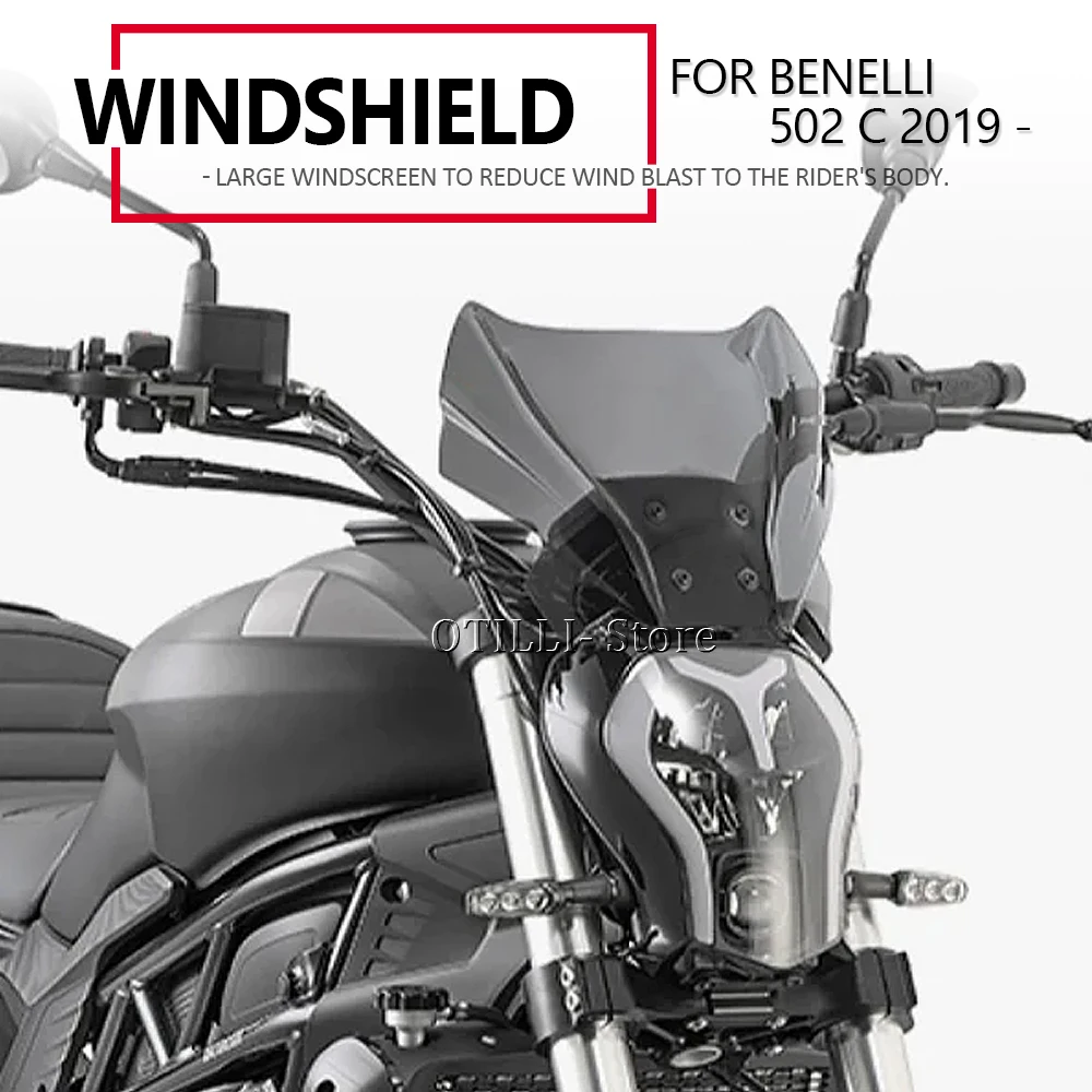 New 2019 - 2024 2023 2022 2021 Motorcycle Windshield WindScreen Wind Shield Screens Deflectors For Benelli 502 C 502C 502c