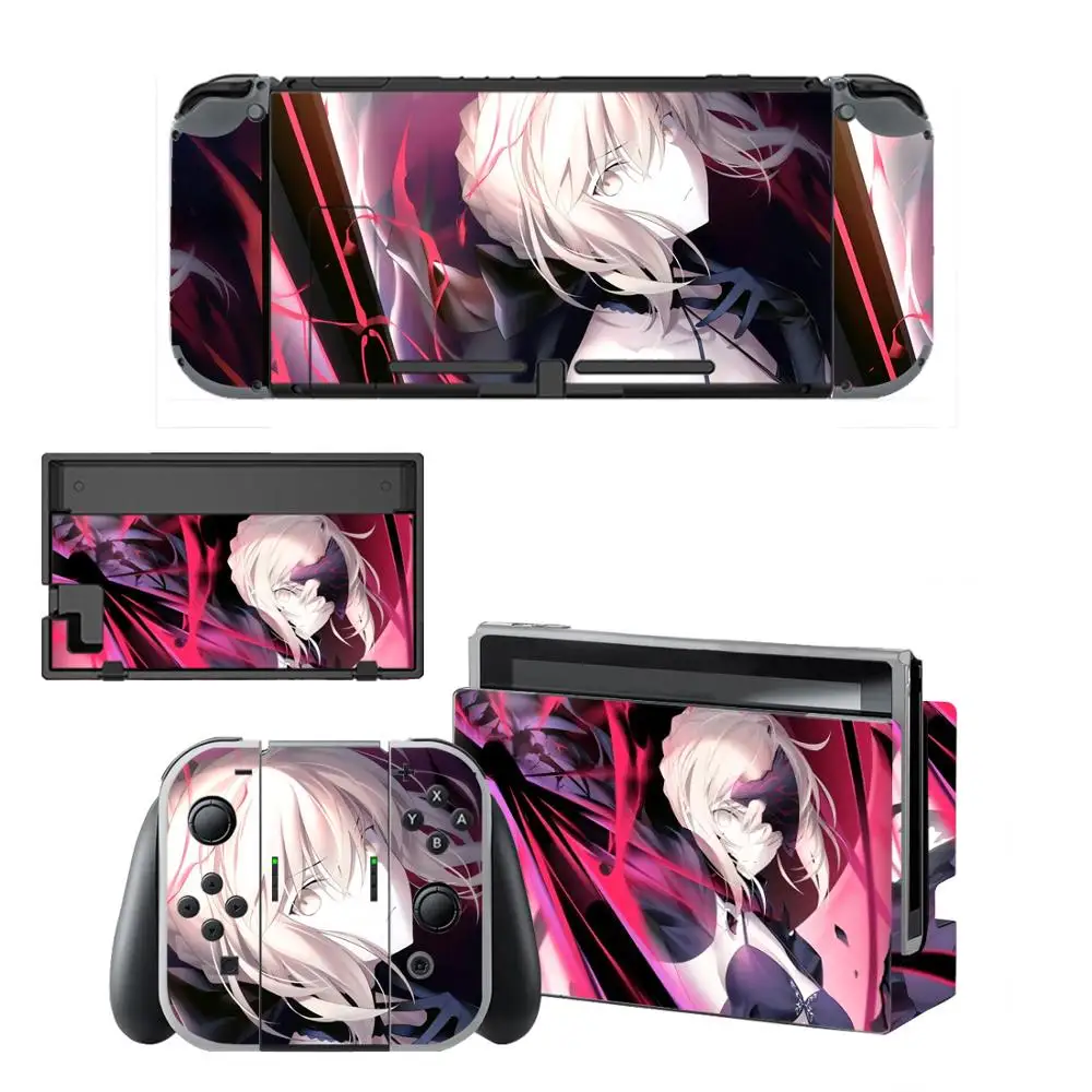 Fate Saber Nintendo Switch Skin Sticker NintendoSwitch stickers skins for Nintend Switch Console and Joy-Con Controller Vinyl