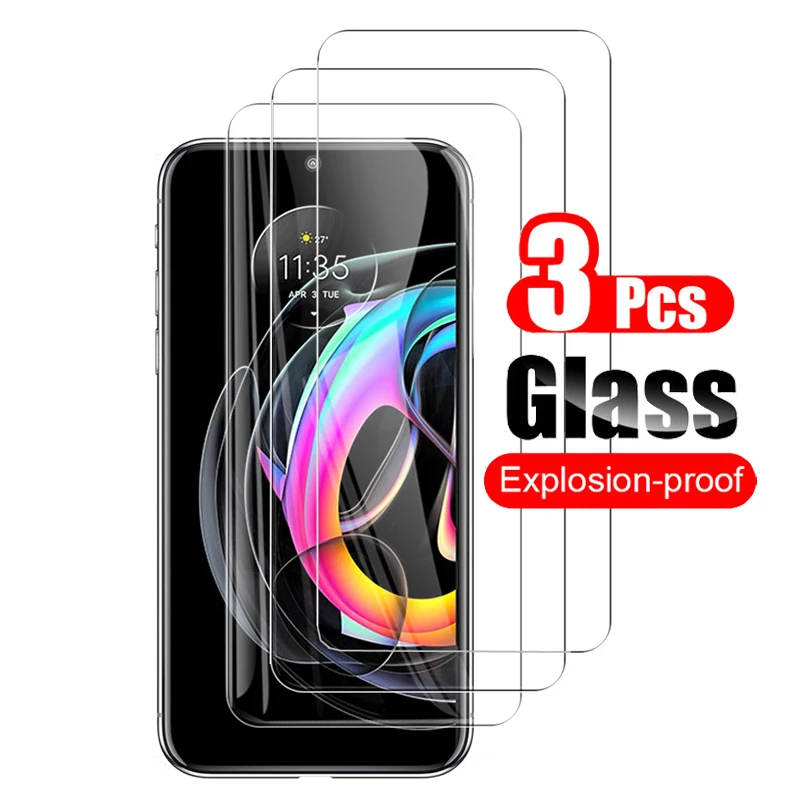 3Pcs Tempered Glass For Motorola Edge 2022 20 Lite 30 Pro Neo S 2021 Screen Protector Protective Film Glass Shield 9H Clear