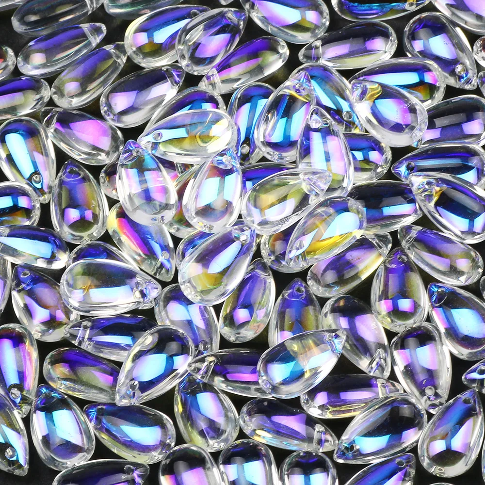 9mm 14mm Water Drop AB Czech Glass Beads Crystal Charms Beads For Jewelry Making Diy Bracelet Necklace Earrings Accessories