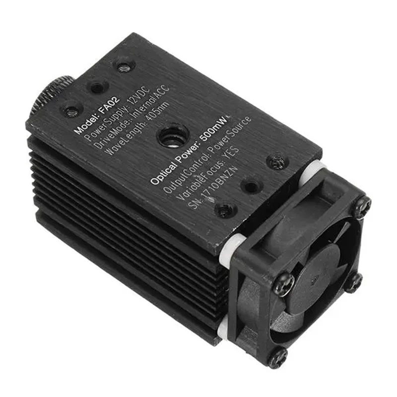FA02-3500 3500mW modulo Laser blu DC 12V dissipatore di calore ventola di raffreddamento incisore Laser fai da te per EleksMaker