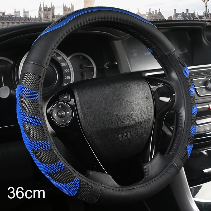 D/O Shape 36cm Car Steering Wheel Cover PU Leather for Honda Civic Ciimo Jade SUZUKI Alto LINGYANG NISSAN Juke Toyota Aqua Prius