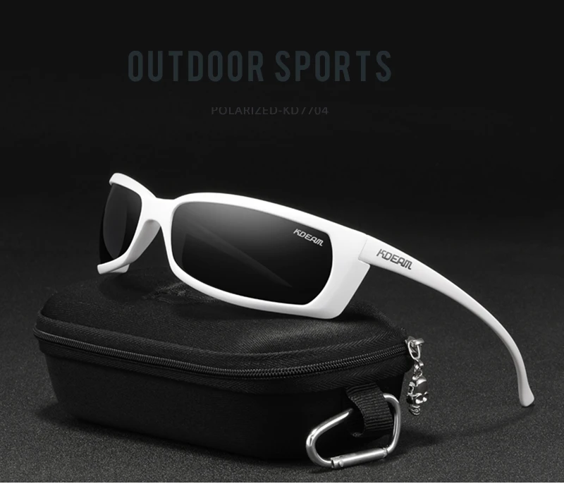 KDEAM Outdoor Sport Brille Polarisierte Sonnenbrille Männer Einzigartig Shaped Gläser Mit Harten Box Minimal Design 2021 – Detail 1