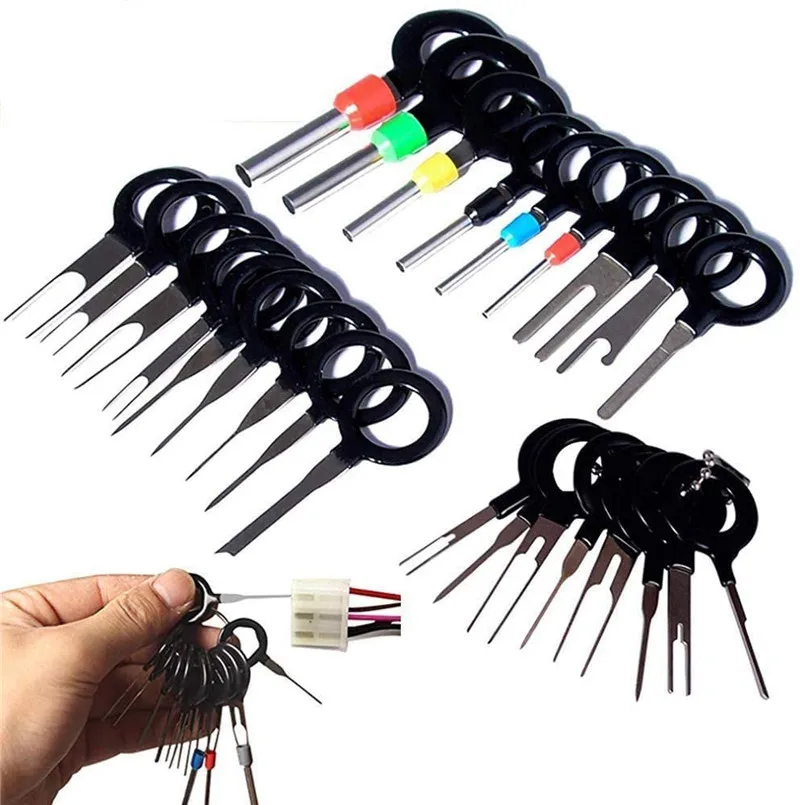 26Pcs Car Terminal Removal Tool Kit Terminal Ejector Kit Wire Connector Pin Release Extractor Puller