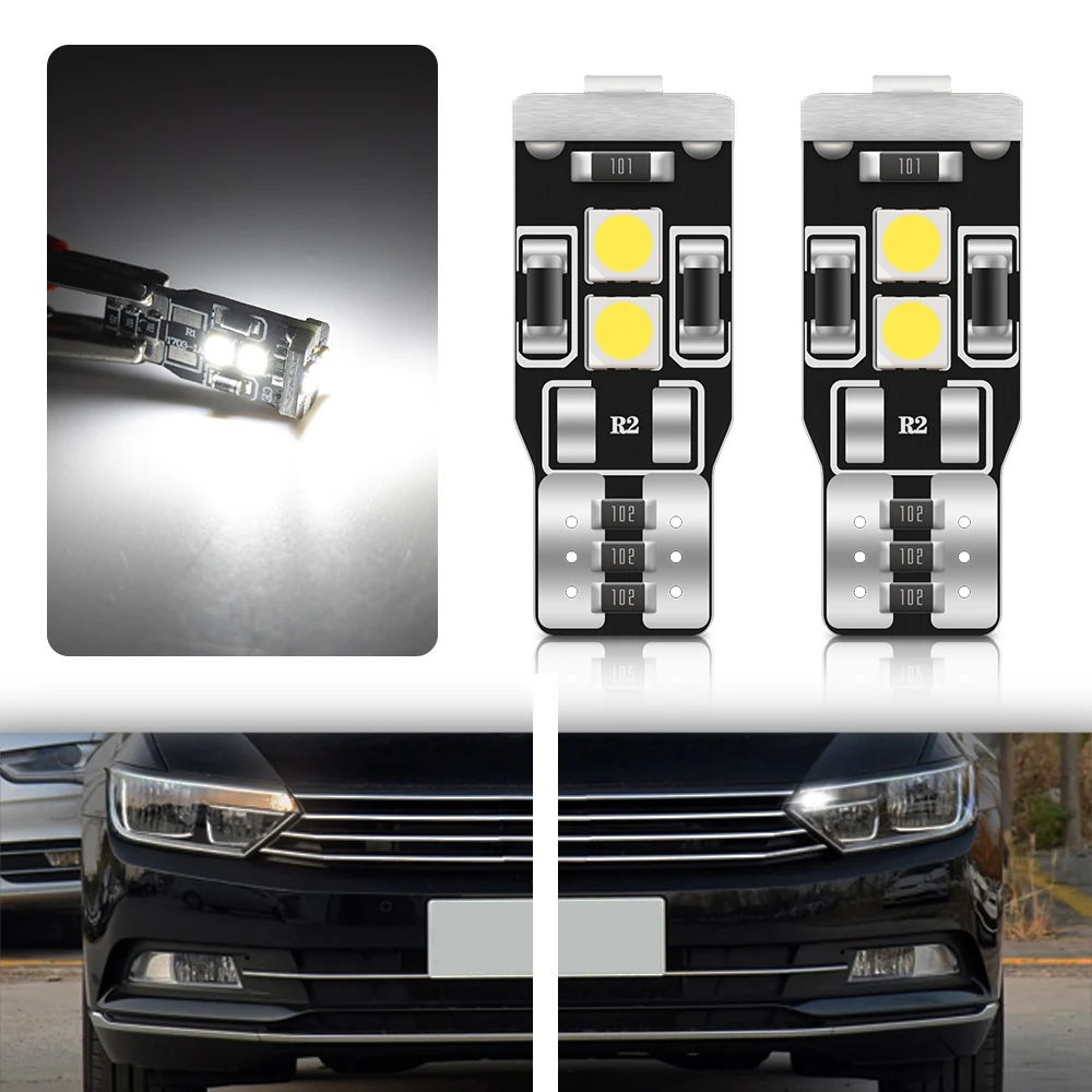 2pcs W5W T10 LED Car Wedge Side Marker Lamp Bulb 12V Parking Light No Error For VW Passat B8 2015-up