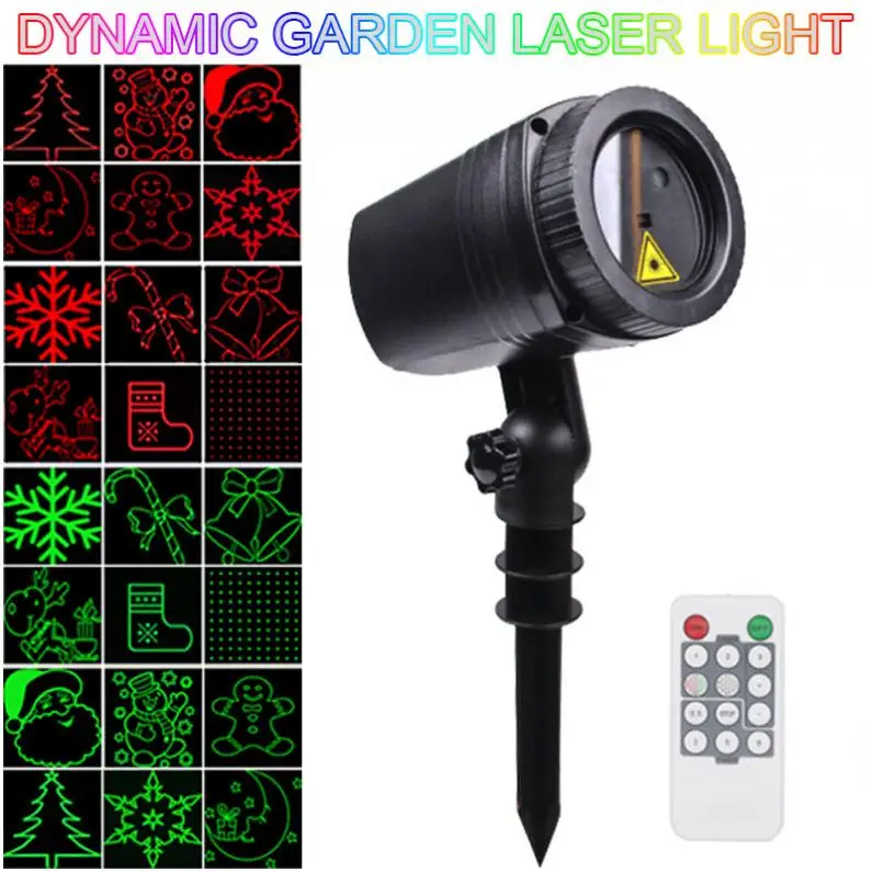 

WL-502A 12 Patterns Waterproof LED Outdoor Dynamic Lawn Lamp Projector Laser Light with RF Remote Control for Holiday Party