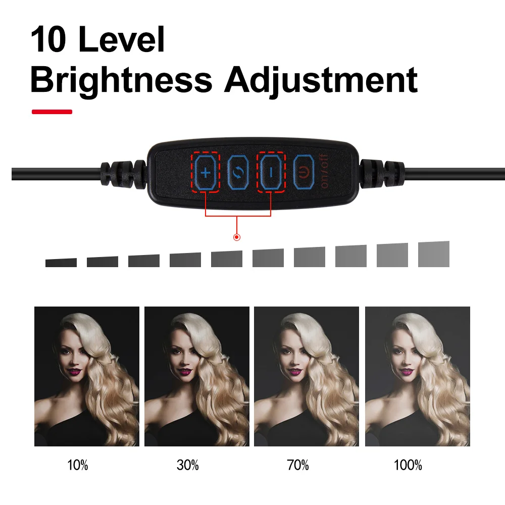 Pynsseu 26 センチメートル/10 インチリングランプミニ三脚led profissionalライトリングfotoでvieo照明ストリームyoutube補助光