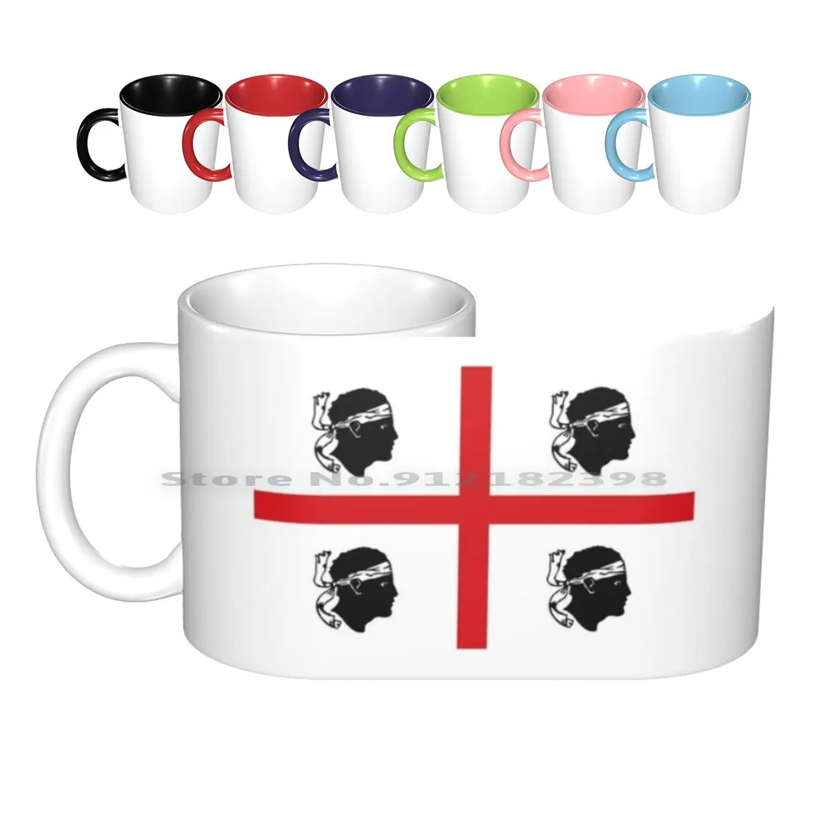 Flag Of Sardinia Ceramic Mugs Coffee Cups Milk Tea Mug Sardinia Country Flag Emblem Symbol Nation Identity Region Geography