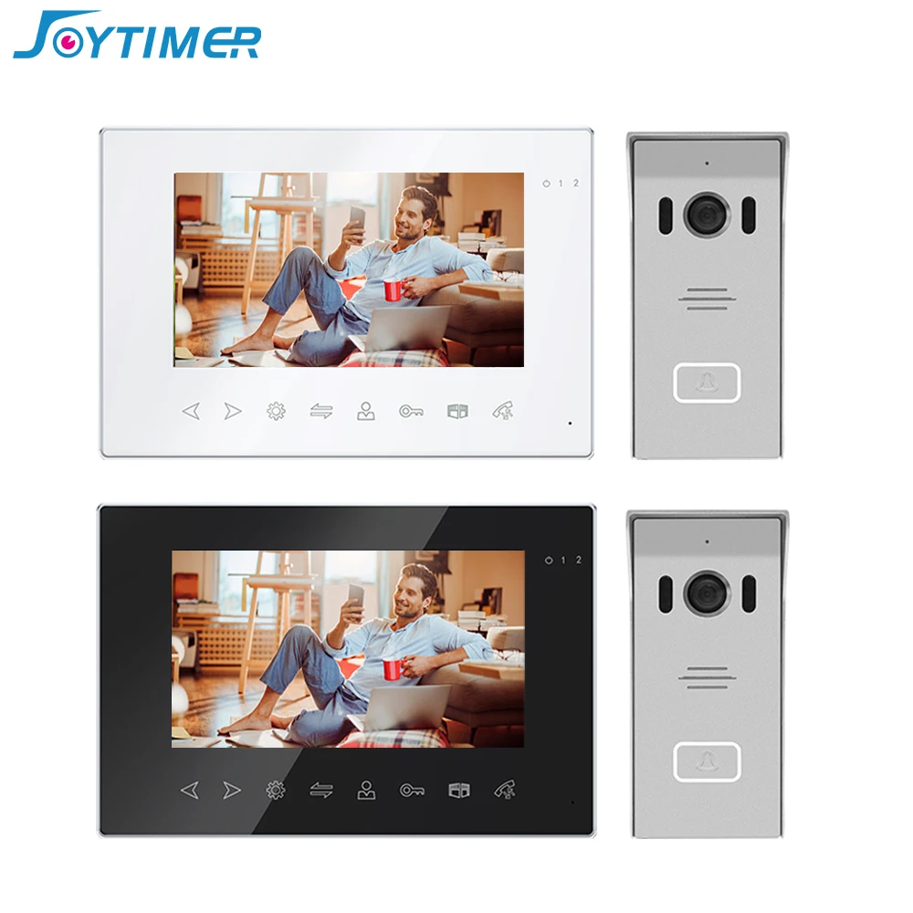 Joytimer Tuya WiFi Wired Video Intercom System For Home indoor Monitor Doorbell Intercom with a camera Motion Detection Record