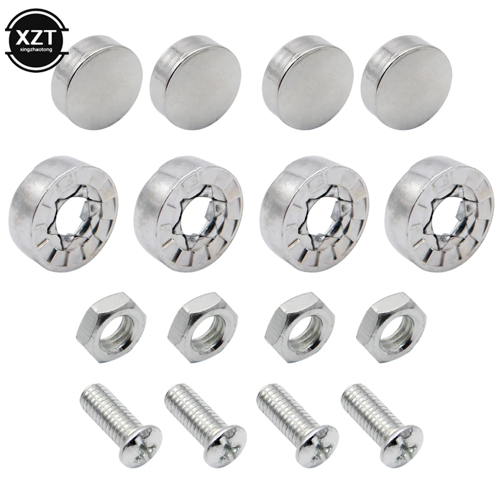 1 Set Chrome Anti-theft Screws Car License Plate Bolts Frame Screws