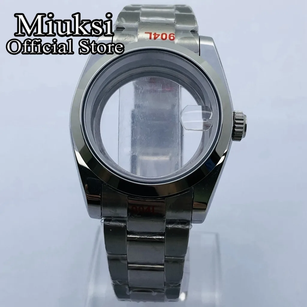 Miuksi 36mm/40mm silver case sapphire glass date fit NH35 NH36 NH34 ETA2824 2836 Mingzhu DG2813 3804 Miyota8205 8215 movement